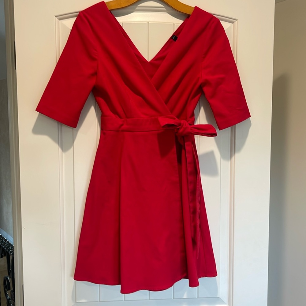 Beautiful wrap red dress